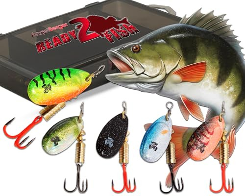Wild Devil Baits Spinner Sortiment in Box Spinnköder Kunstköder Set Angelköder Spoon (Barsch, 6g)