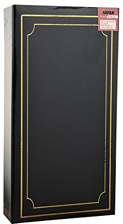 ARPAN AL-9810 Large Black Padded 4x6 Album for 300 Photos with CD/DVD Pocket at Back of Album & Protective Plastic Jacket, 18x4x33 cm