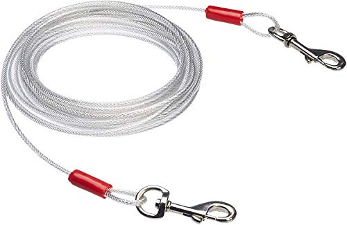 Amazon Basics 2590, Cable para Atar Perros (Hasta 40 kg, 7,62 m), Blanco