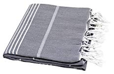 my Hamam Saunatuch Pestemal 100% Baumwolle – Anthrazit Hamamtuch Peshtemal, Vielseitiges Badetuch, Handtuch, Yogadecke Wellnesstuch 100x180 cm