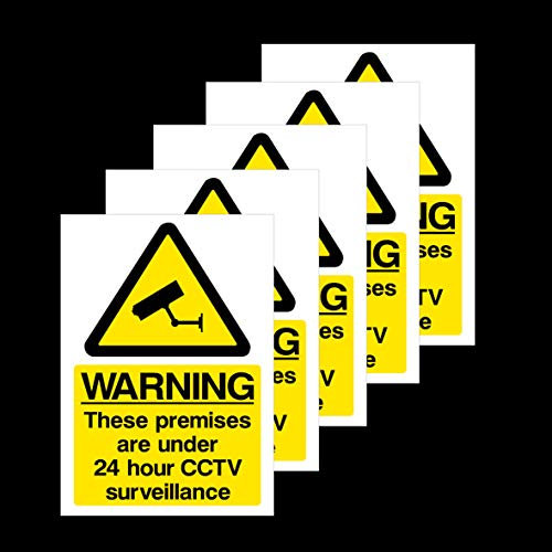 5x Warning These Premises are under 24 Hour CCTV Surveillance Rigid Plastic Sign 200x300mm