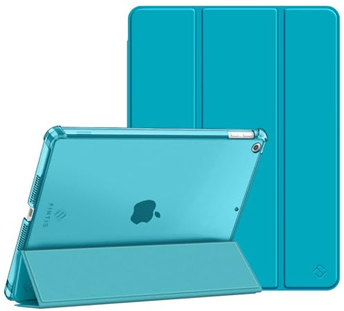 Fintie Hülle für iPad 9./8./7. Generation 10.2 Zoll (Modell 2021/2020/2019) | ultradünne leichte Schutzhülle mit Stifthalter, transparenter Rückseite Case Cover, Auto Schlaf/Wach Funktion, Türkis