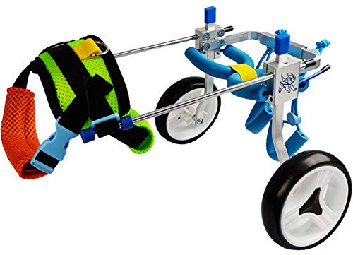 RUIXFLR Hund Rollstuhl Edelstahl Haustierwagen Für Behinderte Hilfs Hinterbeine Kleiner Hund Cat Retriever Husky, XS++
