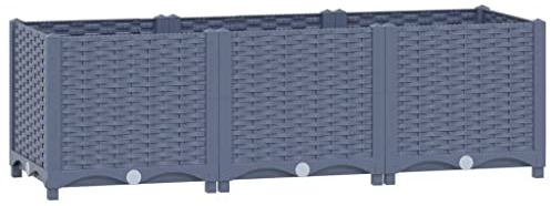 vidaXL Hochbeet Blumenkasten Gemüsebeet Pflanzbeet Blumenbeet Pflanzkasten Blumenkübel Pflanzkübel Kräuterbeet 120x40x38cm Polypropylen
