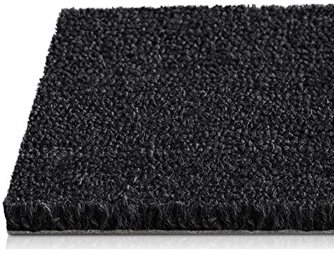KARAT Premium Paillasson en Coco - Noir - Performance de Nettoyage Forte - Retour antidérapant (100 x 100 cm, 17 mm)