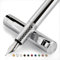 Scriveiner Silver Chrome Fountain Pen (Medium), Award Winning Luxury Pen, Heavy Pocket Pen, Chrome Finish, Schmidt Nib, Converter, Best EDC Writing Pen Gift Set for Men & Women, Nice Office Fancy Pen