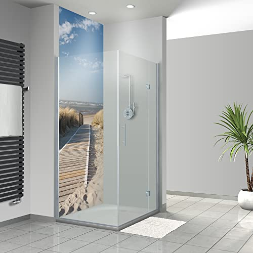 WANDFREUDE individuelle Duschrückwand Aluverbundplatte auf Maß (1 Stück - Nordsee Strand - Premium Brillant Lack) – Dusche Wandverkleidung Duschwandverkleidung Duschrückwände