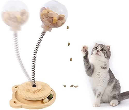 CiCixixi Interaktives Katzenspielzeug aus Holz,Intelligenz Katzenspielzeug,Interaktives Bälle für Katzen,Spielzeug für Katzen Holz,Katzen Intelligenzspielzeug,Interaktives Bälle für Katzen
