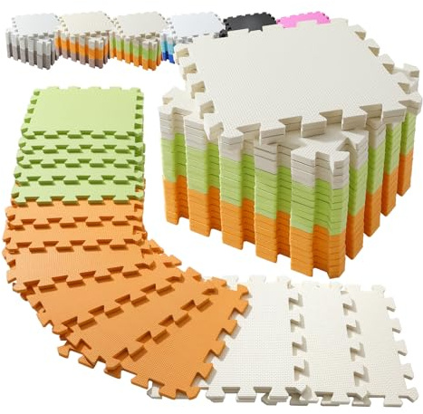 INTOMENG Puzzlematte Interlocking Eva Bodenschutzmatte für Fitnessgeräte & Baby, Weiche Krabbelmatte, Leicht Kombinierbar & Reinigbar - Für Zuhause, Gym, Spielbereich