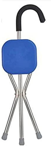 Siège de Canne de Marche trépied, siège de Canne de Massage Pliant, Chaise de béquille, bâton à Trois Pieds léger et Robuste avec Tabouret, Alliage d'aluminium, pour Personnes âgées Attendant dans