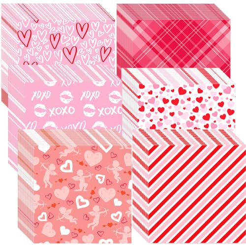 Harloon 960 Pcs Valentine's Day Wax Paper Sheets Sandwich 12 x 12 Inch Pink Parchment Paper Waterproof Greaseproof Wrap Paper for Baking Wrapping Paper Baking Tissue Food Basket Liner