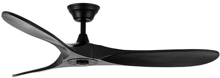 60 Outdoor-Deckenventilatoren mit Fernbedienung, große Holz schwarz Deckenventilatoren ohne Licht für Terrassen mit ruhigen Reversible DC-Motor 6-Gang Timer 3-Downrod für Schlafzimmer Bauernhaus