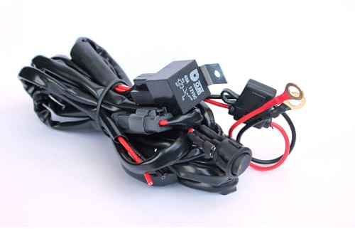 Switian Kit Câblage LED 12V 40A avec Relais Étanche - Faisceau Électrique Universel pour Phares Travail, SUV/ATV/Camion | Fusible 30A, Interrupteur Étanche, 2m Câble
