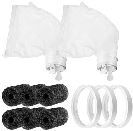 Sirseon Accessori per Pulitore Piscina, Kit di Pulizia Piscina - Accessori Impermeabile per Pulitore Piscina - 2 Sacchetti Filtro 280, 6 Scrubber Coda Tubo di Scansione, 3 Pneumatici