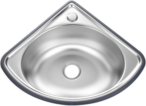 Edelstahl Spülbecken Wandmontiertes Eckwaschbecken Einzelbecken Küchenspüle Eckspüle Waschbecken Geeignet Für Wohnmobil Boot Badezimmer Küche Restaurant, Platz Sparen (A)