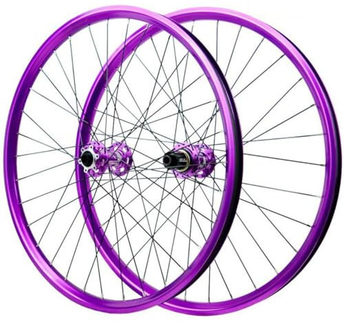 GEIRONV 26/27,5/29 Zoll Mountainbike Radsatz, Steckachse 15X110/12X148mm Scheibenbremsrad 32H 4 Lager Doppelwandige Alufelgen 7/8/9/10/11/12 Geschwindigkeiten(Purple-HG,29inch)