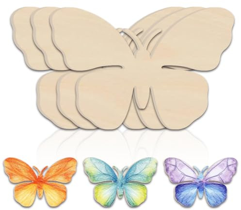 BENECREAT 3Pcs 30.3x20.6cm Schmetterling Holz Ausschnitte, unvollendete hölzerne Schmetterling Form Ausschnitt Holz Schmetterling Ornament Scheiben für DIY Projekt Hochzeit Geburtstag Weihnachten