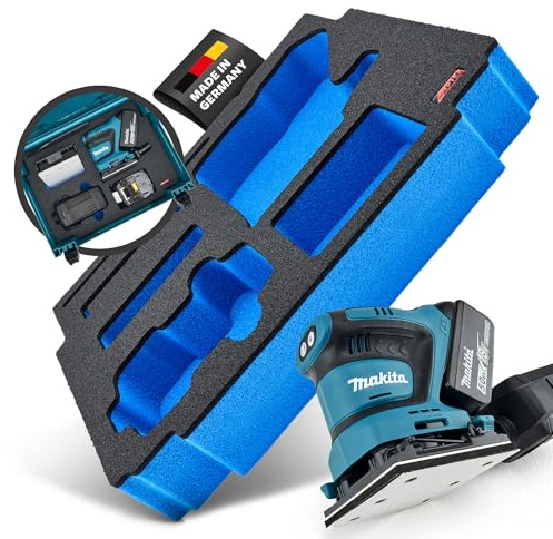 APTEX Schaumeinlage für Makita DBO 480–482 Akku-Schwingschleifer – Polstereinlage & Schaumstoffpolsterung für MakPac Gr. 2‑3 und Makita Zubehör