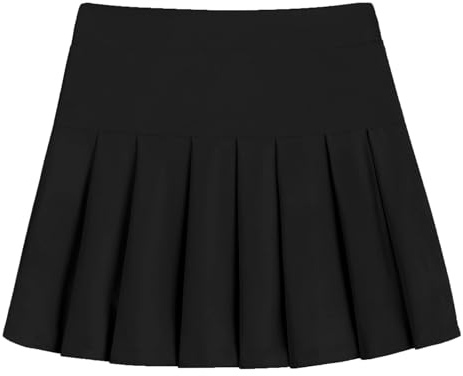 Arshiner Falda para Niñas Tenis Negra Deportiva de Cintura Alta para Niños con Bolsillos Pantalones Interiores Faldas de Golf Uniforme Plisada 12-13 Años
