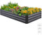 Quictent Jardinera de metal elevada, semillero sin suelo para jardín, 180 x 90 x 30 cm, jardinera con jaulas de tomates, gris