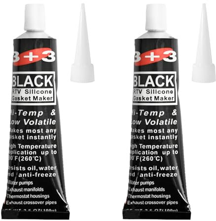Silicone Nero, Silicone Alte Temperature, Pasta Nera Guarnizioni Motore per Automobili, Motore, 100g (2)