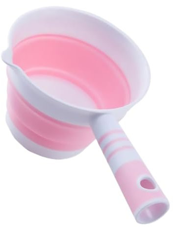 OFFSCH Cacillo Para Aceitunas y Cucharón Plegable Rosa Cuchara De Agua De Cocina Antideslizante