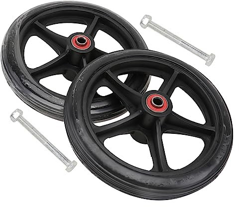 NAMOARLY Wheelchair Front Wheel Replacement 7 Inch Solid Tire Manual Wheelchair Front Wheels 2pcs for Mobility Aids