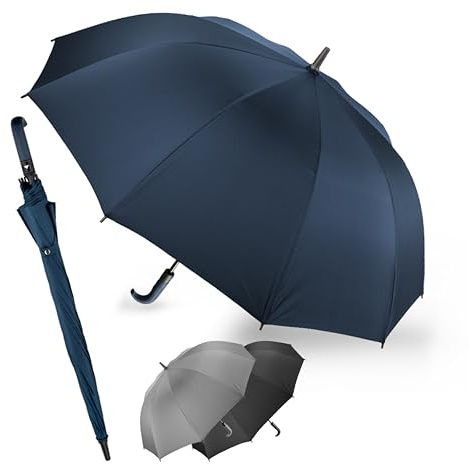 LANGENBERG Stockschirm sturmfest LORD | [EXTRA SPANNWEITE - 122cm] Regenschirm groß mit nachhaltiger Bespannung | Umbrella inkl. automatischer Öffnung, Windproof-Technologie und edlem Lord-Griff