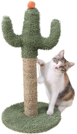 Green Cactus - Rascador para gatos con tela suave, varillas rascadoras con ejercicio de gatos y satisface tus instintos, para todas las razas interiores