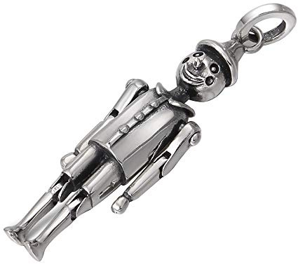 GSZCCZS Vintage 925 Sterling Silver articulado Pinocho Colgante de títeres Robot Colgante con piernas móviles y Joyas de Manos para Hombres Mujeres