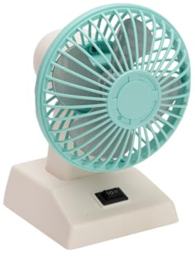 Anomat Mini Tischventilator 10,2 cm - Batterie- und USB-betriebener oszillierender Ventilator mit 2 Geschwindigkeitsstufen, kleiner Vintage-Kühltischventilator für Zuhause, Büro, Schlafzimmer