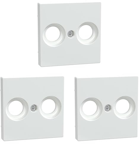 Schneider Electric Merten Zentralplatte für Antennensteckdosen, System M, aktivweiss glänzend, Artikelnummer MEG4122-0325, 3 Stück