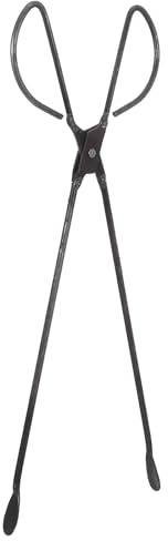 Operitacx Steel Flat Head Wood Tongs 48cm Heavy Duty Firewood Briquette Grabber for Fireplace Fire Pit and Garbage Handling