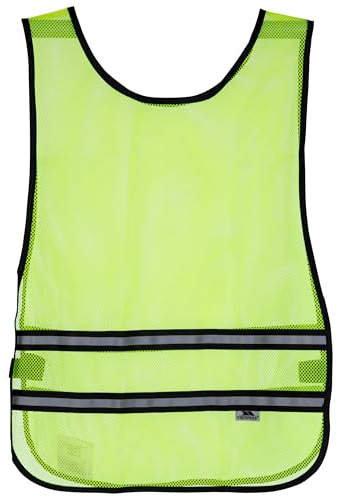 Trespass Hi Vis Vest Bib Safety Cycling Yellow With Elastic Side Tabs