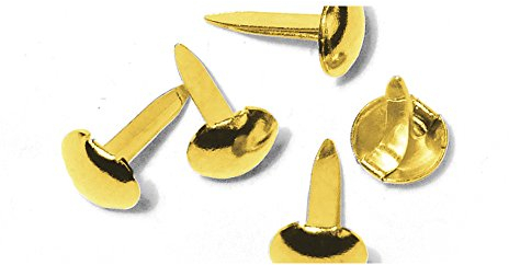 Rayher 7871606 Brads Rund , 4+8 mm, Blisterbox 75 Stück, gold