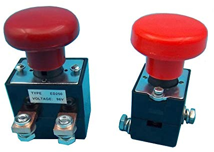 ED250B-1 250A ED125B-1 125A Interruptor de Parada de Emergencia Interruptores de Botón Pulsador de Cabeza de Seta Roja Reemplazo Para Carretillas Elevadoras Eléctrica Automóvil (ED125B-1 (125A, 48V))