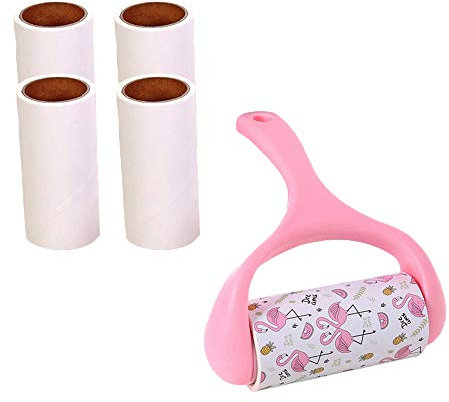 Lint Roller, Clothes Roller with 5 Refills 300 Sheets Pet Hair Remover Sticky Roller Lint Remover Brush for Pet Hair Dust Carpet Furniture Couch