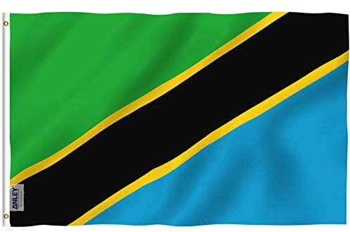 ANLEY Fly Breeze 3x5 Feet Tanzania flag - Vivid Color and UV Fade Resistant - Canvas Header and Double Stitched - Tanzanian Flags Polyester with Brass Grommets 3 X 5 Ft