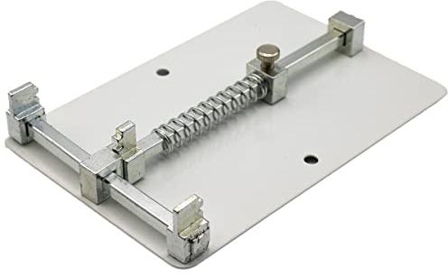 MMOBIEL Universal PCB Holder - Jig Fixture Clamp Reparing Tool - Soldering Kit - Stainless Steel - Motherboard PCB Circuit Board Holder - 12 x 8cm