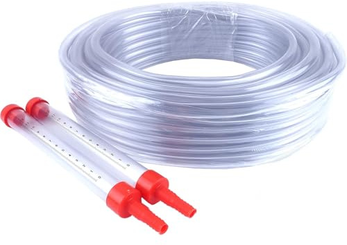 BAUSTER® Schlauchwasserwaage mit zwei Messröhrchen, Nivelliergerät 10-25m aus hochwertigem Kunststoff es hat bruchsichere Trichter mit Millimeter-Skala, erleichtert die Nivellierung der Punkte (15 m)