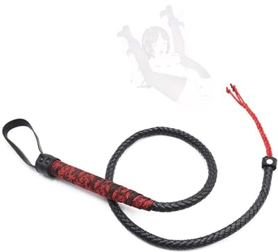HUNTVE Fouet en Cuir Artificiel Fouet de Jeu de rôle Fouet Long Fouet équestre Accessoires de Performance de scène.