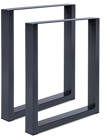 Magnetic Mobel 2 x Tischbeine aus Metall für Schreibtisch Esstisch, Möbelfüße Tischgestell Tischuntergestell Tischkufen (Anthrazit | Profil 8x4 cm, 40x72 cm)