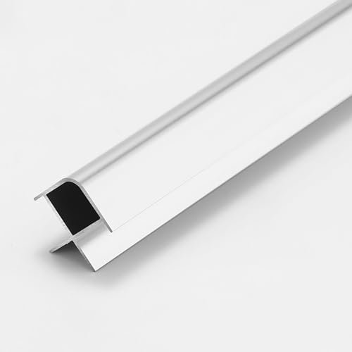 Raouoae Profilé d'angle Décoratif en Aluminium pour Carrelage Protection des Bords pour Sol Et Mur 125 Cm* 2 Pièces Profilé De Finition Haut De Gamme pour Carrelage Et Sol(Silver)