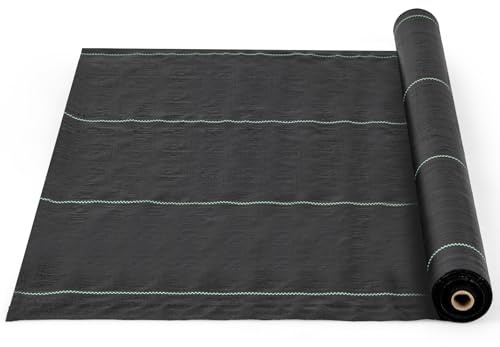 RELAX4LIFE 50x1M Toile de Paillage Contre Les Mauvais Herbes 50 m², Tissu de Lutte Contre Les Mauvaises Herbes en PP 60 g/m², Membrane de Jardin Perméable pour Jardin Allée, Noir