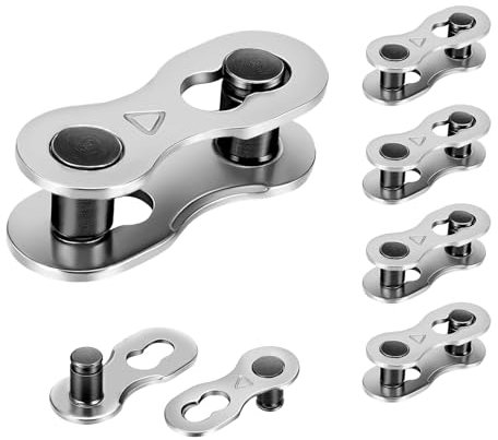 Kukyller Fahrrad Kettenglieder, 5-Paare Kohlenstoffstahl Schnellverschluss Kette Magic Joint Connector für 8/9/10 Gang Bikes Kette Upgrades Ersatzteil