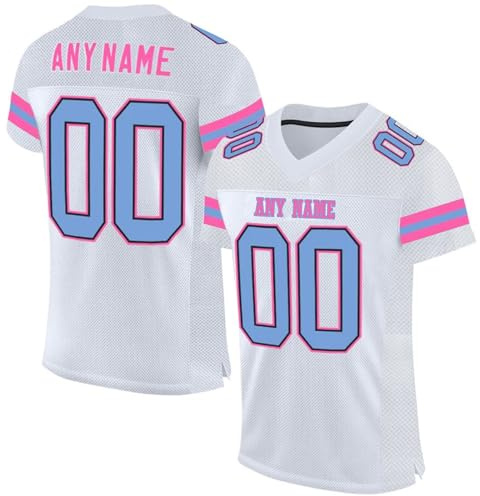 Personnalisé Sport Maillot de Football Américain pour Hommes Femmes Jeunes Préscolaires Personnalisable avec Logo Nom et Numéro de l'équipe T-Shirts Manches Courtes à Séchage Rapide