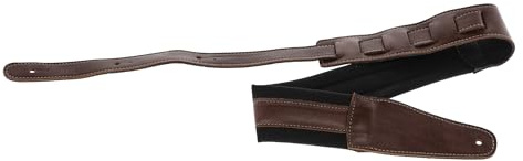 GEWA Cintura per chitarra serie Regular, vera pelle, larghezza 65 mm, lunghezza 100-134 cm, imbottita - spallina nera, cioccolato - marrone scuro, fatta a mano in Europa