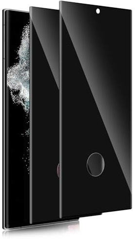 Xunzii für Samsung Galaxy S22 Ultra für Panzerglas Sichtschutz, 9H Härte Schutzfolie Sichtschutzfolie, Blasenfreie Privacy Schutzglas, Vollständige Abdeckung Anti-Spy Panzer Schutz Glas [2 Stück]