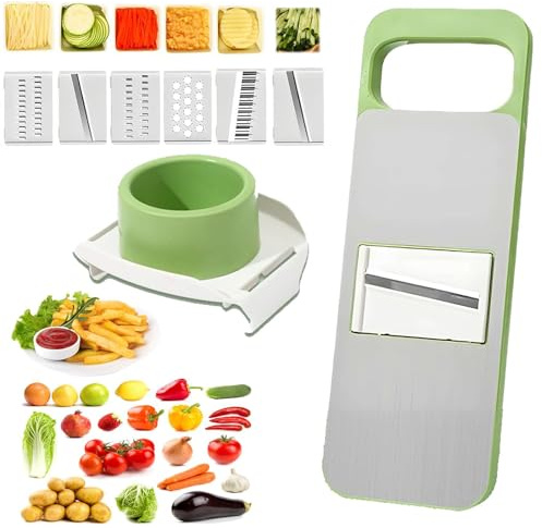 Affettatrice Per Alimenti - Affettaverdure e Tagliapatate - Pelafrutta Grattugia Formaggio Utensili Cucina per Aglio Patata Cetriolo Limone Cavolo Casa Ristorante