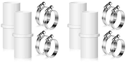 Uikdjgu 4 Pieces Washing Machine Drain Hose Connectors Washer Extension Adapter with 4 Pieces Drain Hose Clamps